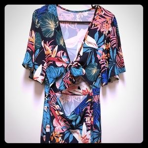 Tropical print dress